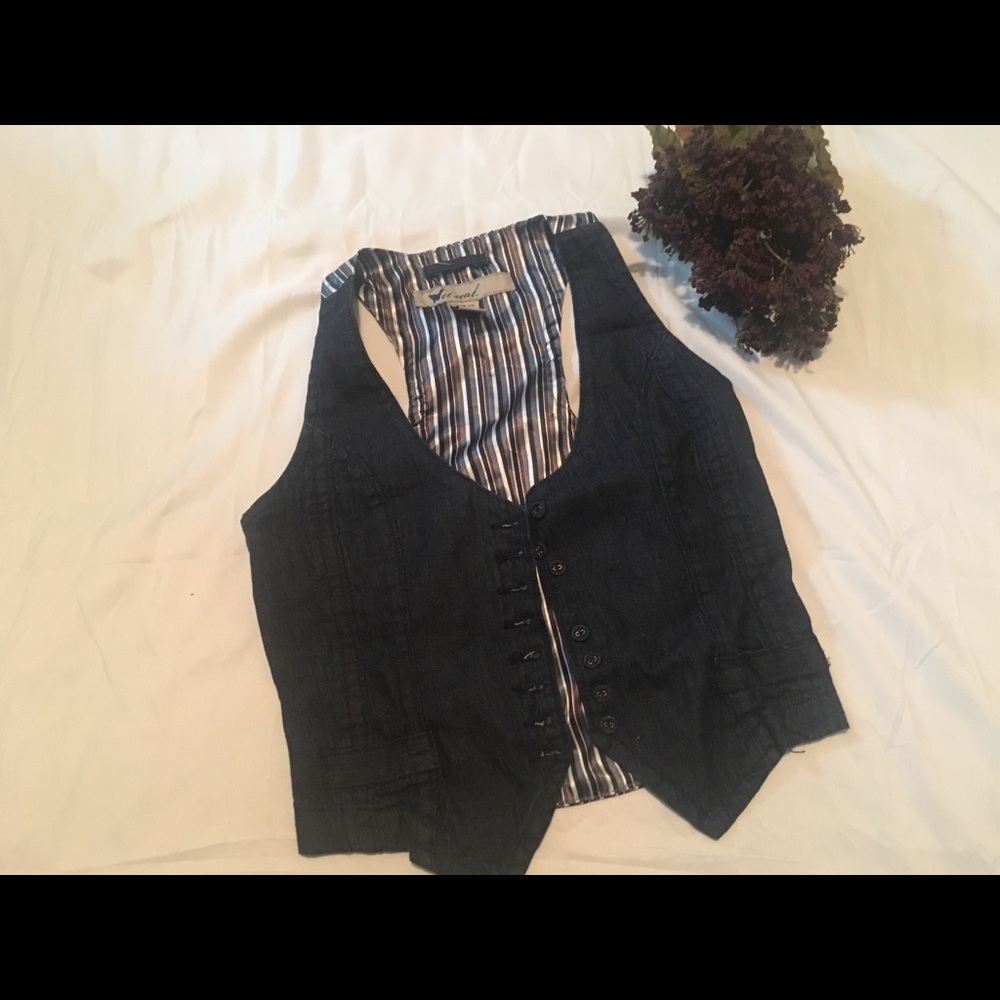 Denim Front Vest